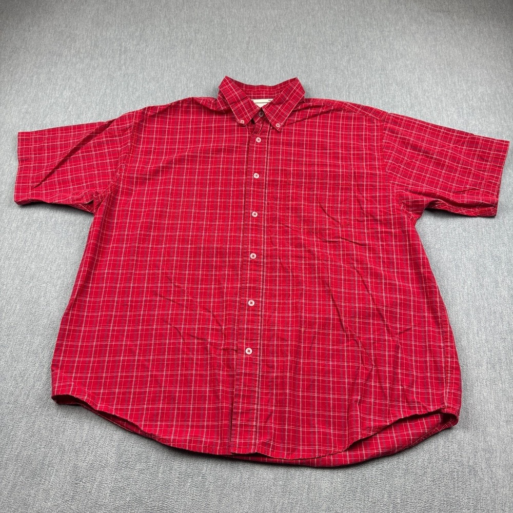 Wrangler Hero Shirt Mens XL‎ Red Plaid Button Down Short Sleeve Casual